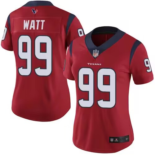 Women's Houston Texans #99 J.J. Watt Red Vapor Untouchable Limited Stitched Jersey (Run Small)